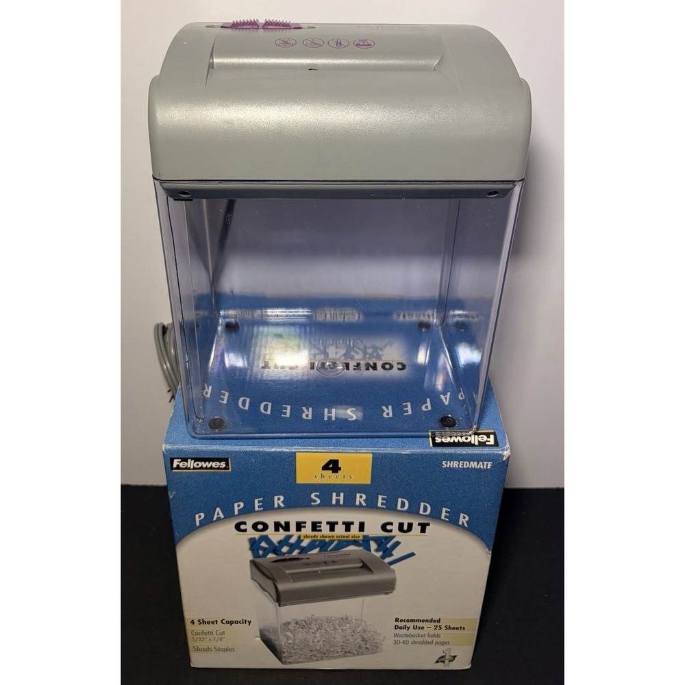 Fellowes ShredMate Mini Paper Card Mail Shredder Documents Model CRC 37788 Gray